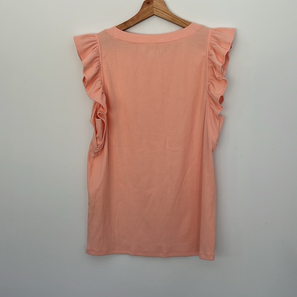 Loft Ruffle Sleeve Peach Top - Picture 3 of 5